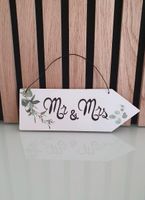Schild "Mr & Mrs" für Hochzeit (weiß, Eukalyptus) Baden-Württemberg - Klettgau Vorschau