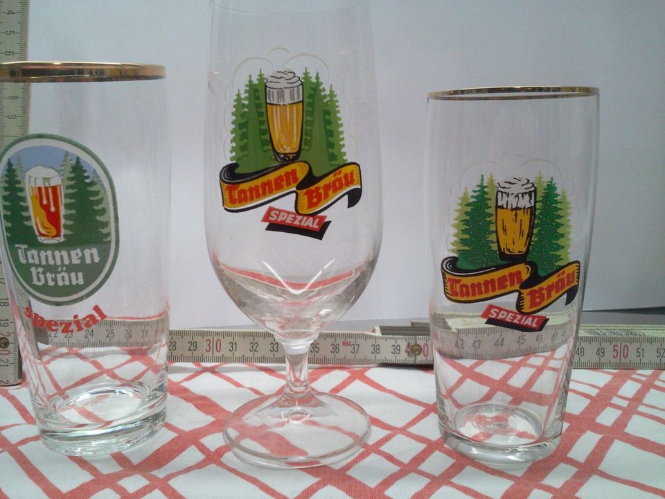 3x DDR Biergläser mit Goldrand und Biertulpe "Tannenbräu spezial" in Berlin