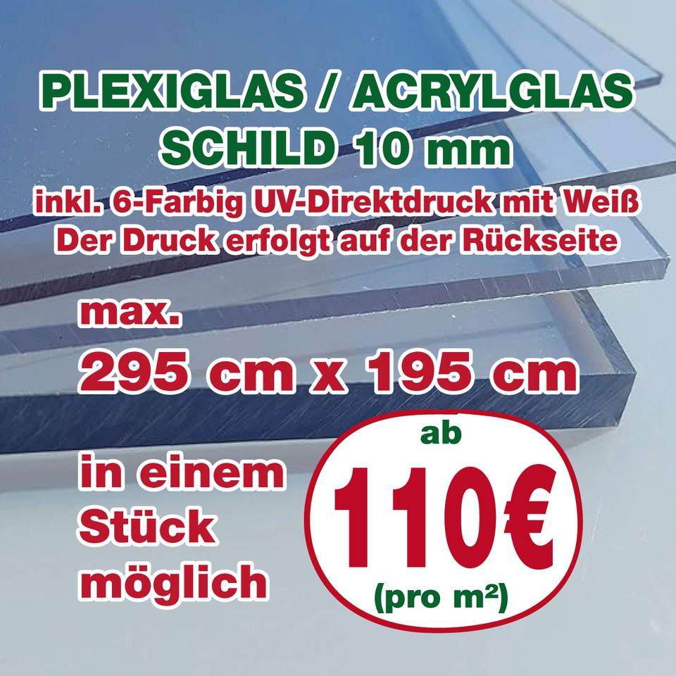 Plexiglas / Acrylglas Schild 10 mm stärke inkl. Druck in München