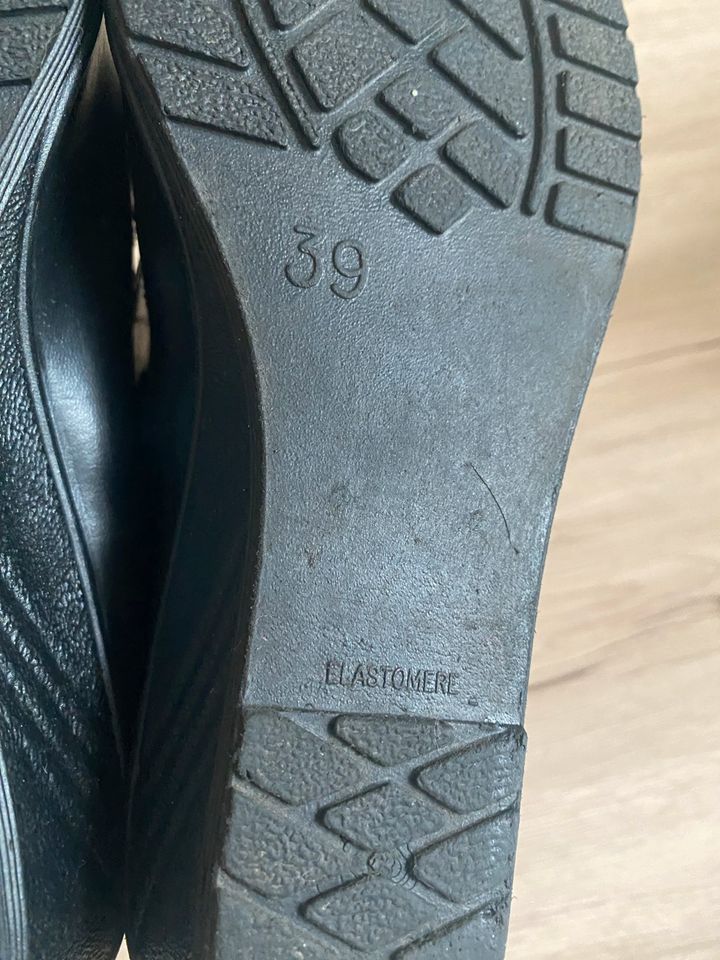 Elastromere Schuhe Halbschuhe Mokassins Gr: 39 schwarz Vintage in Camburg