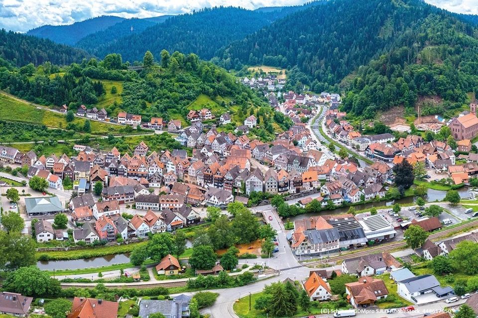 Unbebautes Grundstück angrenzend an Wohnsiedlung in Schiltach