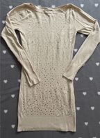 Strickkleid longpulli beige Creme Pailletten Gold S M 36 38 Bayern - Kempten Vorschau