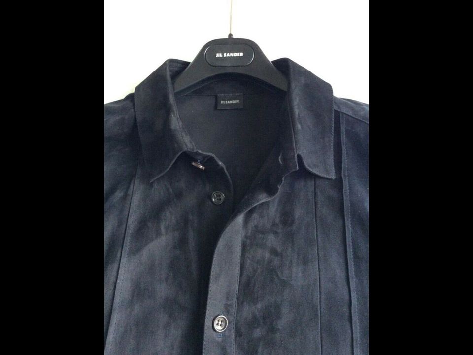 Herren Lederhemd/ Jacke Original Jil Sander Gr.50 blau in Ahrensburg