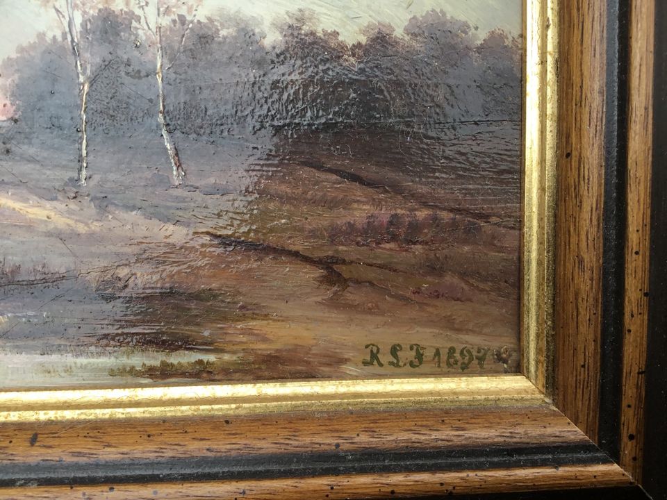 Gemälde Landschaft 1827 oder 1897  R L(?) F (?) in Leipzig