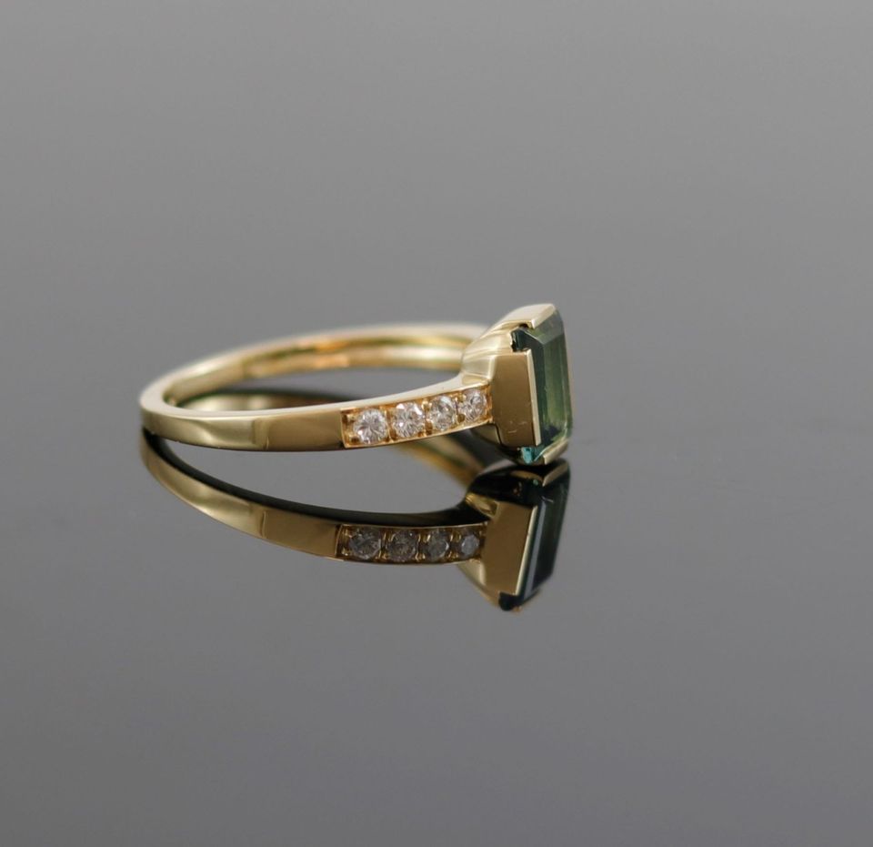 Brillant Gold Ring in 750er /18 Karat Gelb Gold, LHGE -35591 in Gelsenkirchen