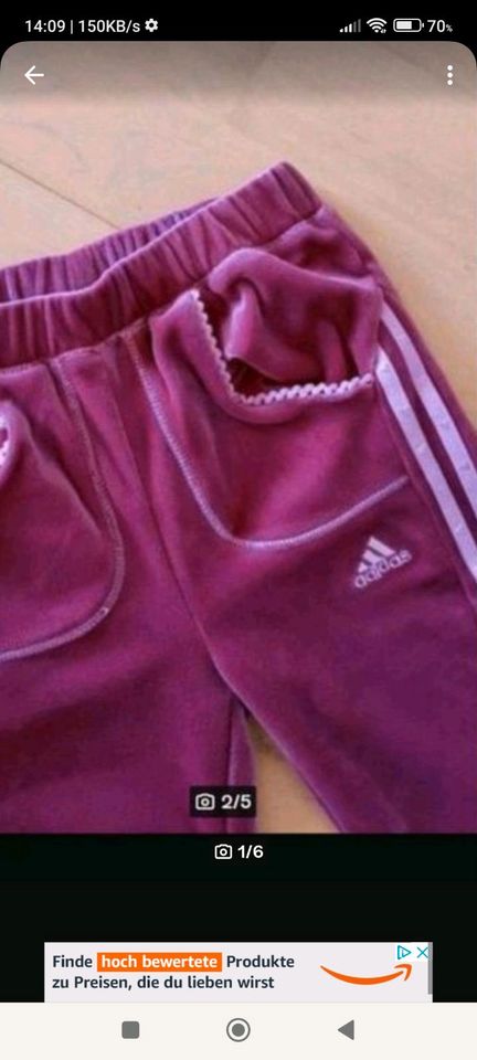 2x Adidas Mädchen Sporthose/Nicki  Gr 80 sehr gut! in Hanhofen