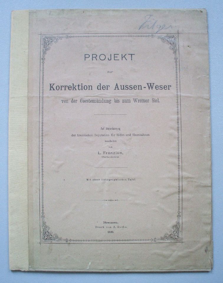 Bremen Bremerhaven Weser 1899 - Korrektion der Außenweser in Bremen