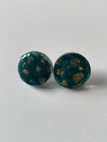 Ohrringe cabochon earrings, handmade, gold, green Baden-Württemberg - Mannheim Vorschau