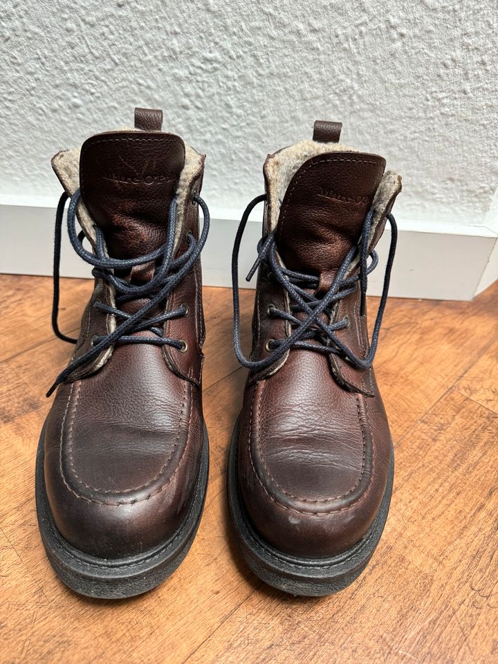 Stiefel Marc O‘Polo gefüttert braun 40 Leder Schnürstiefel in Berlin