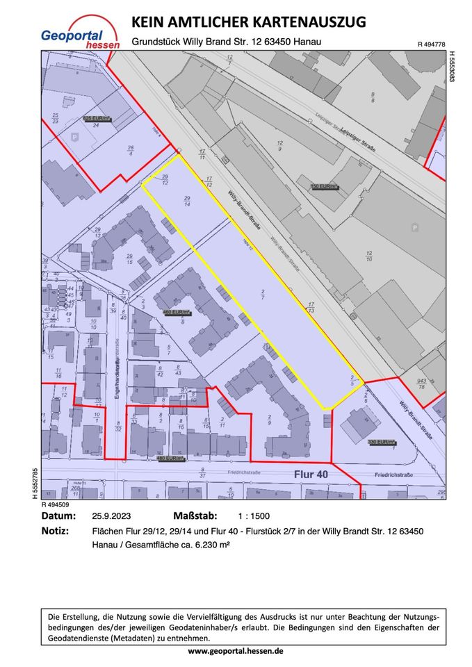 Großes Grundstück zu verpachten - ca. 6230m² - Innenstadt Hanau in Hanau