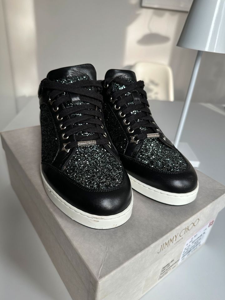 Jimmy Choo Sneaker 39,5 40 schwarz Glitzer wie neu OVP in Mülheim (Ruhr)