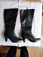 Stiefel schwarz Gr.37 Leder Janet D. Absatzstiefel Schaftstiefel Sachsen - Dippoldiswalde Vorschau