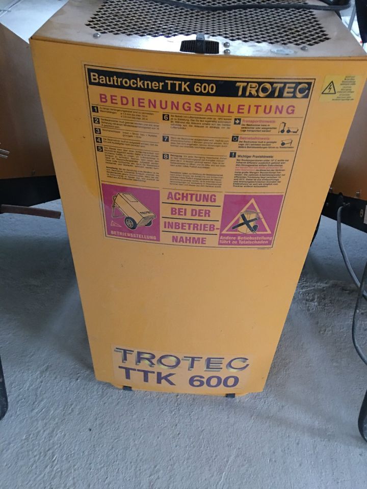 Trotec TTK 600 Bautrockner  Bau Raum- und Luftentfeuchter MIETEN in Blender