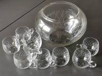 Bowle Set Bowletopf Gläser Tassen / Glas 70er Party Bowl 10 Teile Nordrhein-Westfalen - Recklinghausen Vorschau