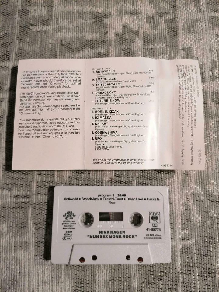 Nina Hagen nun sex monk rock MC  Kassette 1982 Tape in Leimen