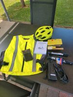 Abus Fahrradhelm, Fischer Fahrradschloß, Warnweste, Handytasche Nordrhein-Westfalen - Alsdorf Vorschau