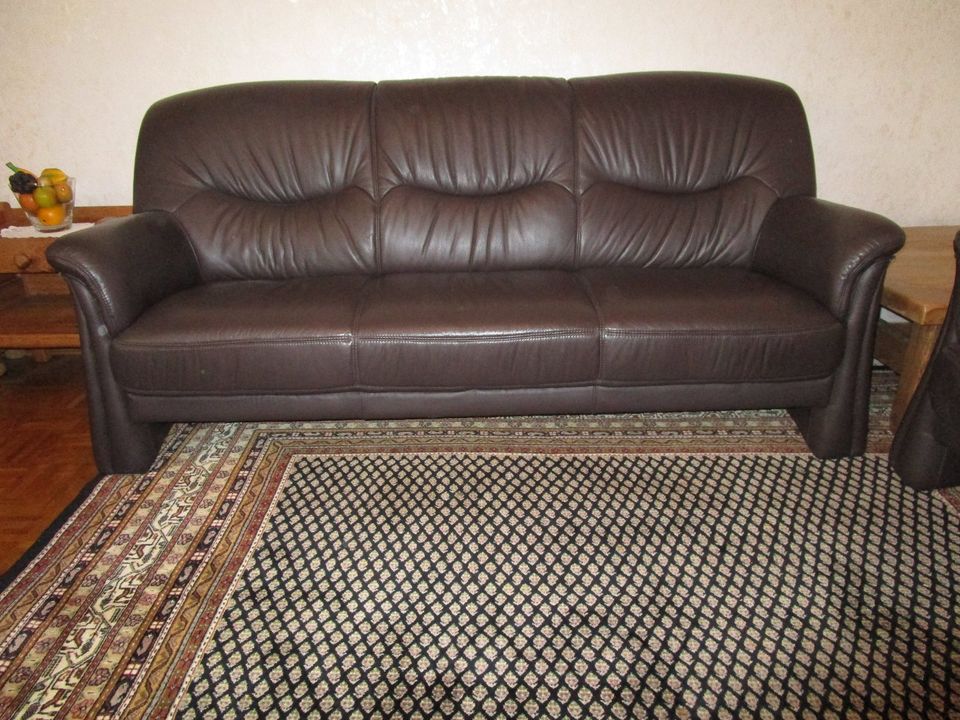 Sitzgruppe, Couch, Sofa, Sitzgarnitur, Couchgarnitur, Echt Leder in Jülich