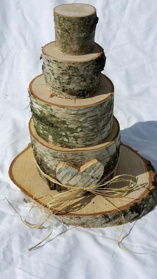 Birken Holzscheibe Baumscheiben Rindenbrett getrocknet Hochzeit in Mansfeld