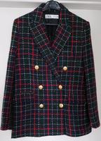Zara doppelreihiger Blazer in blau/grün/rot Berlin - Biesdorf Vorschau