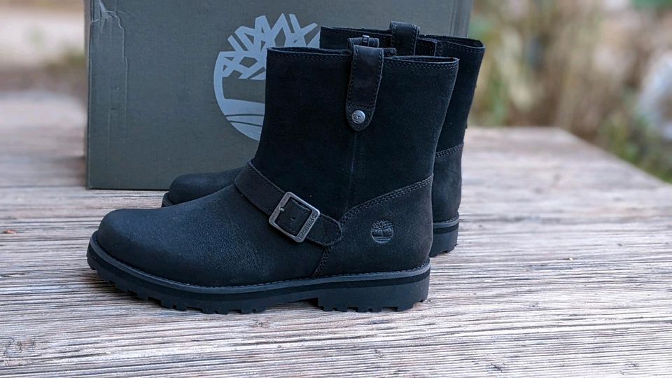 Timberland Stiefel Stiefeletten Gr 37 NEU Leder schwarz in Grafing bei München