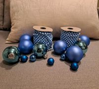 Weihnachtsdeko-Set **blau** Perlenkette & Kugeln** Bayern - Heilsbronn Vorschau