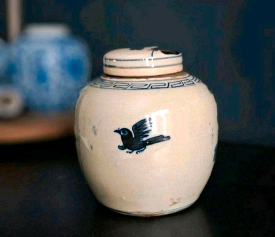 Antik chinesischer Ginger Jar Vase mit Deckel in Hohenahr
