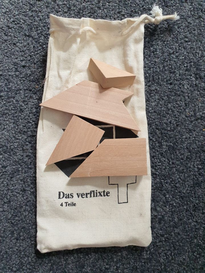 3 Holzpuzzle Denksport Rätselpuzzle Knobeln Tüfteln, vollständig in Landshut