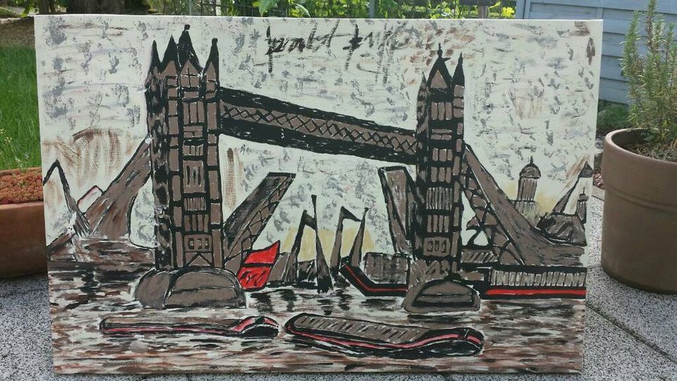 Bild, Leinwand, London Bridge, England/Großbritannien, Handgemalt in Leingarten