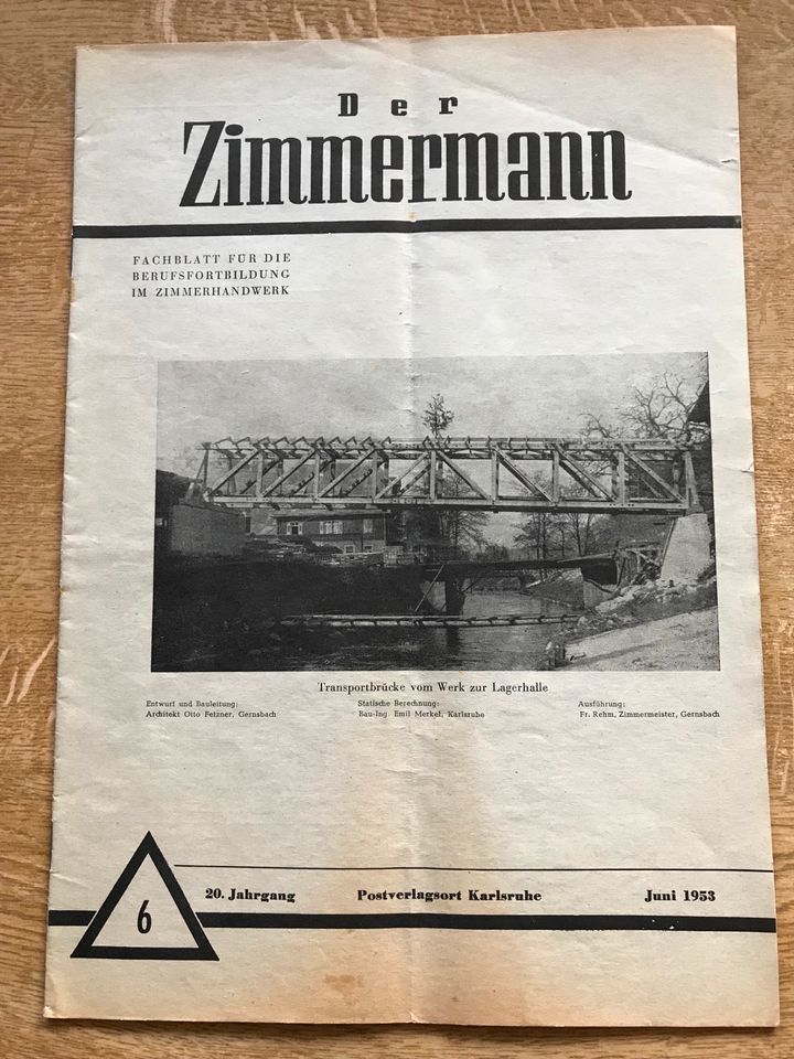 Biete Fachblatt Der Zimmermann von 1953 in Mölln