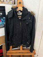 SuperDry Winterjacke dunkelblau gefüttert mit Kapuze Berlin - Steglitz Vorschau