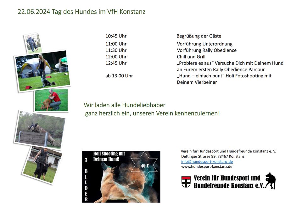 Tag des Hundes mit Holi-Fotoshooting - 22.06.24 in Konstanz
