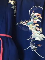Original japanischer Vintage Kimono, Houmongi, Seide, tiefblau Nordrhein-Westfalen - Niederkrüchten Vorschau