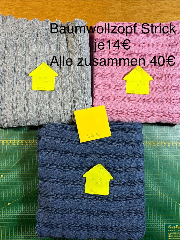 #8 Auflösung Stoffsammlung Cord Jersey Spitze Sweat Strick Frotte in Wörnitz