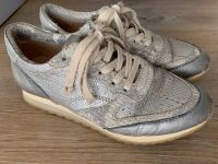 Mjus Sneaker 37 beige silver natur echt Leder Turnschuhe Nordrhein-Westfalen - Greven Vorschau