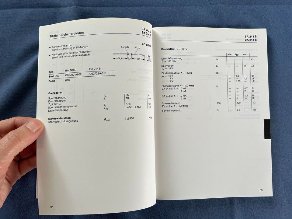 SIEMENS Datenbuch 1986/87 Tunerhalbleiter in Bremen