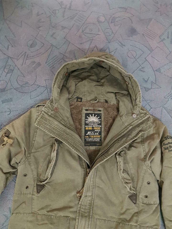 Scotch und Soda Vintage Jacke Mantel Parka Grün Militäry Style in Grafenau