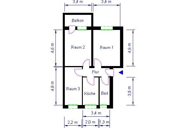 Möblierte 3 Zimmer Wohnung in Oebisfelde-Weferlingen