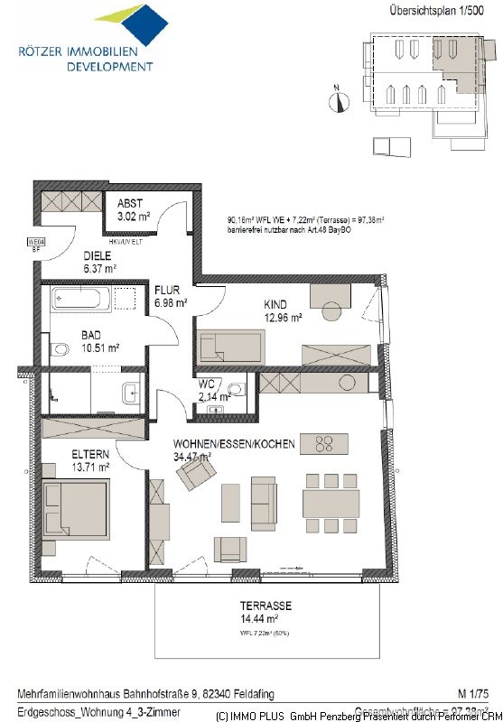 3 Zi.-Neubau Südgartenwohnung in begehrter Wohnlage in Feldafing am Starnberger See in Feldafing