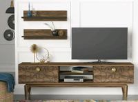 Wohnwand Braun Wohnzimmerschrank modern TV Lowboard Holz Massiv Nordrhein-Westfalen - Witten Vorschau