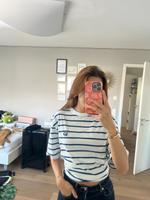 PUMA T-Shirt gestreift weiß blau schwarz Logo Basic weich Nürnberg (Mittelfr) - Aussenstadt-Sued Vorschau