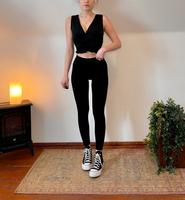 Bershka Crop Top V Rücken Ausschnitt Schwarz Gesmokt Bluse Bayern - Fürth Vorschau