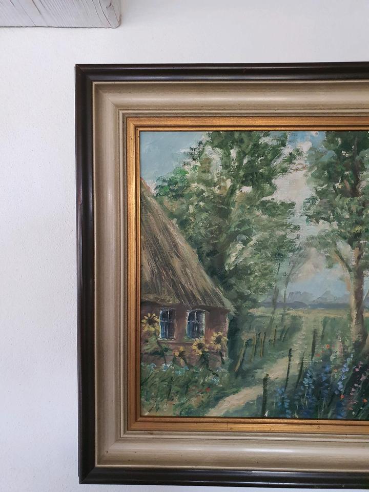 original Gemälde auf Leinwand Rügen Usedom Darß Fischerhaus in Mönchgut, Ostseebad