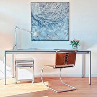 USM HALLER Tische - Inklusive Mehrwertsteuer | Schreibtisch / Besprechungstisch / Konferenztisch / Bürotisch / Esstisch | 187,5cm x 80cm | Perlgrau | Designklassiker - passt zu Thonet, Vitra, Cassina Düsseldorf - Pempelfort Vorschau