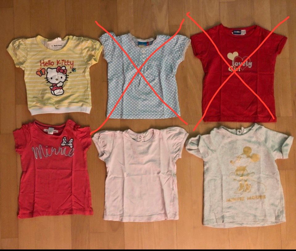 KINDERSACHEN TSHIRT GR 86 KURZARM HELLO KITTY MINI MAUS H&M in Berlin