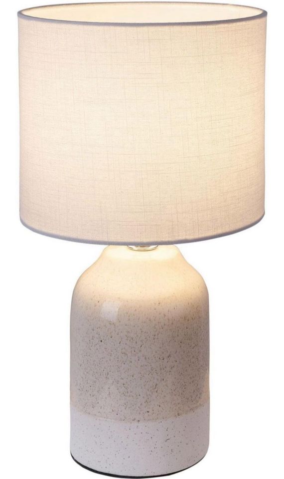 Lampe Steingut Tischlampe beige modern 2 Stück insgesamt in Hachenburg