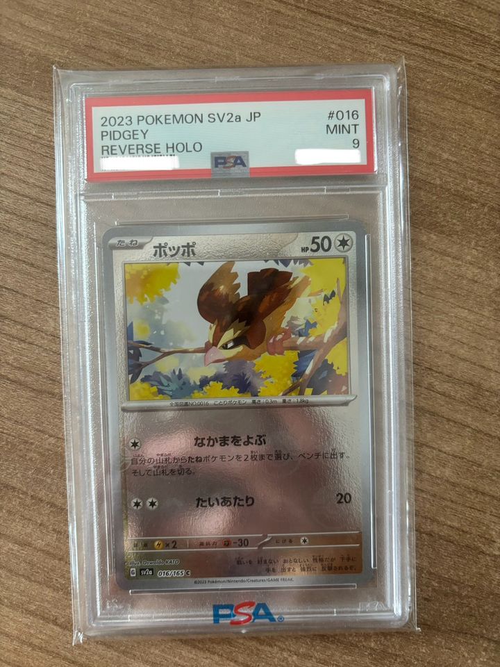 Pokemon Pidgey (Taubsi) Reverse Holo PSA 9 016/165 in Japanisch in Senden