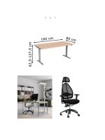 Höhenverstellbarer Tisch, Standleuchte, Bürostuhl - ergonomisch Mecklenburg-Vorpommern - Wismar Vorschau