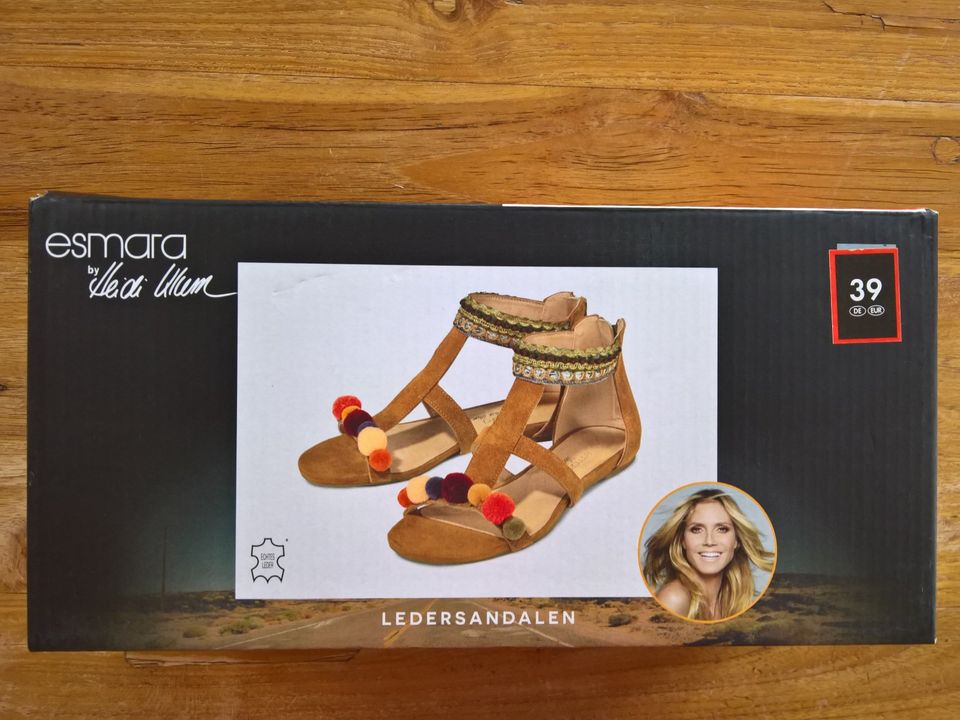 OVP Neu ESMARA by Heidi Klum Leder-Sandalen Boho-Style 39 in Berlin