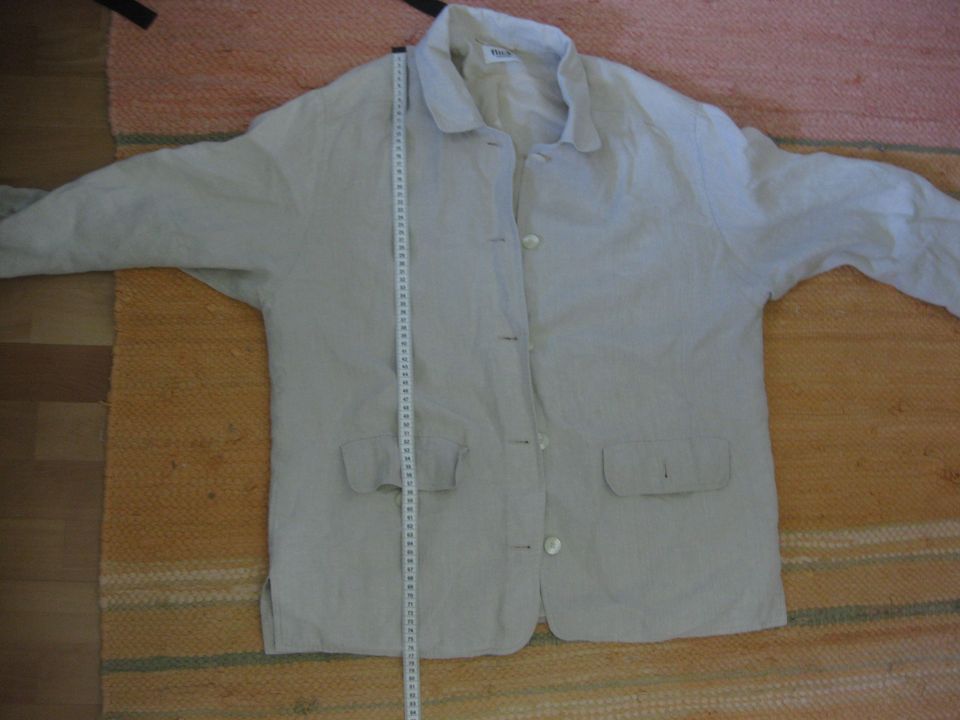 Flick Leinenjacke, beige, Gr. 38 (plus), Lagenlook, lässig in Ratzeburg