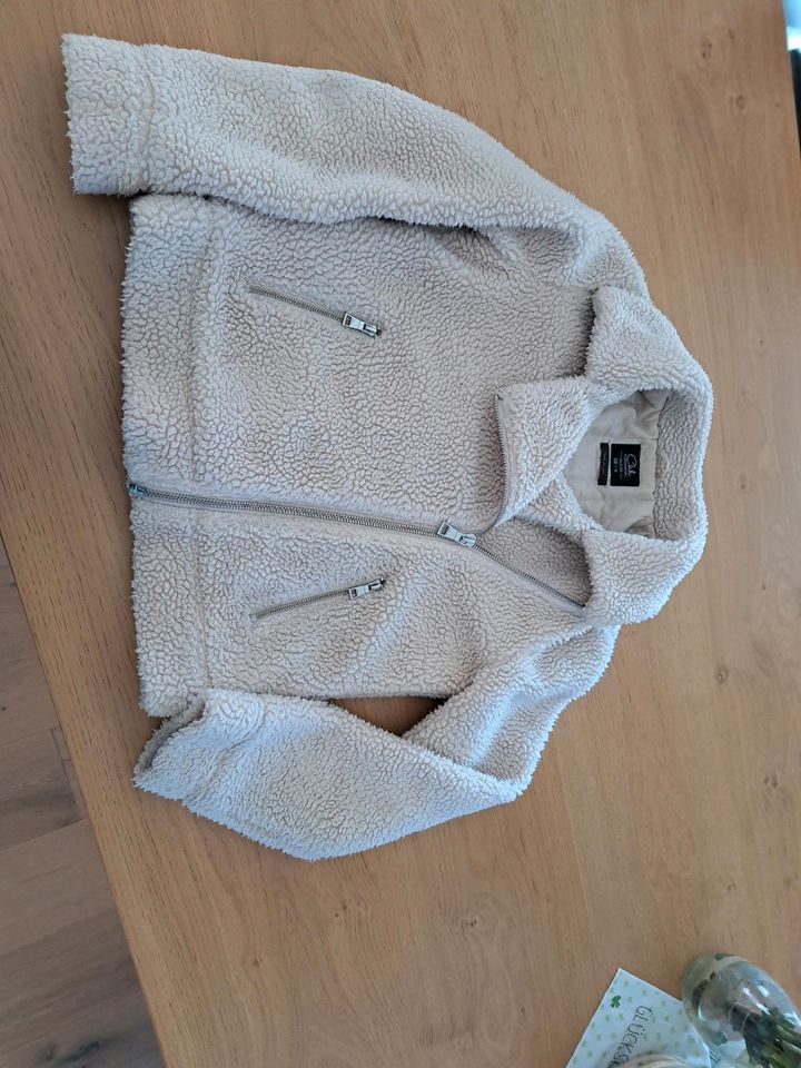 Teddy jacke beige 34 Reißverschluss Taschen in Buttenwiesen